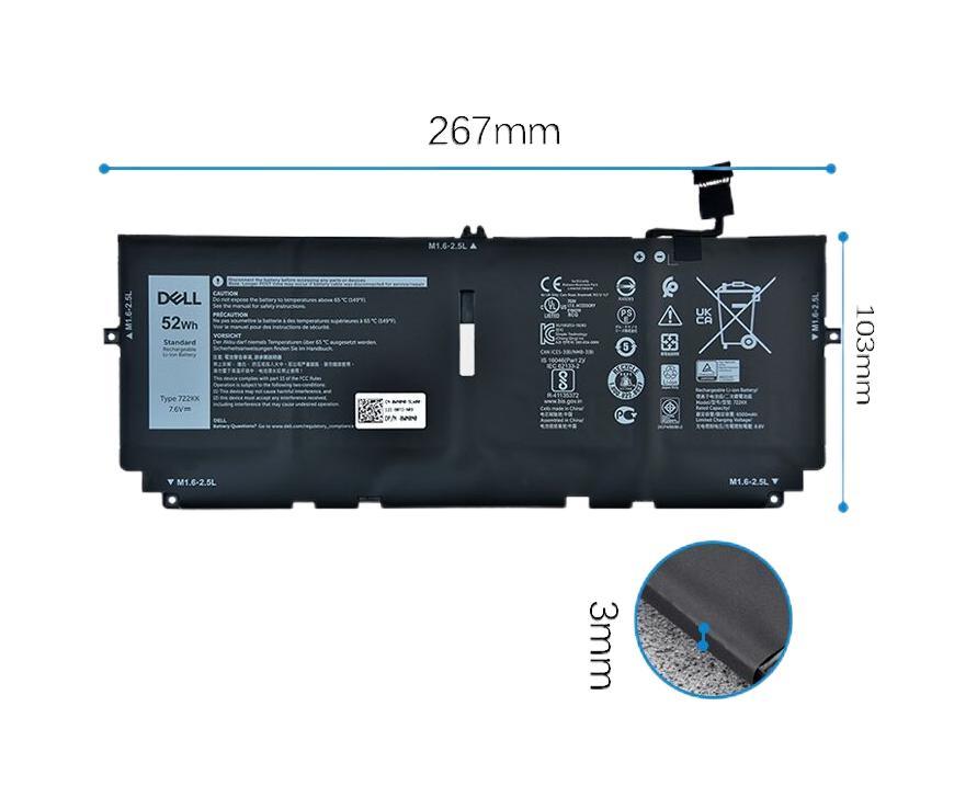 52Wh 6500mAh Original Dell WN0N0 0WN0N0 451-BCOW Akku (image for) 52Wh 6500mAh Original Dell WN0N0 0WN0N0 451-BCOW Akku