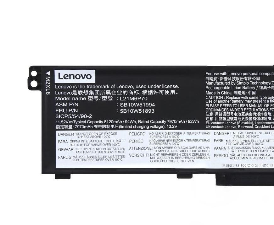 8120mAh 94Wh Original Lenovo L21C6P70 Akku (image for) 8120mAh 94Wh Original Lenovo L21C6P70 Akku